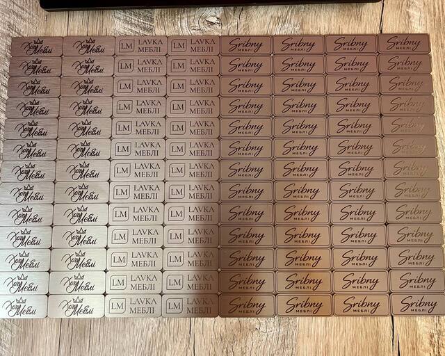 Metal nameplate with laser engraving